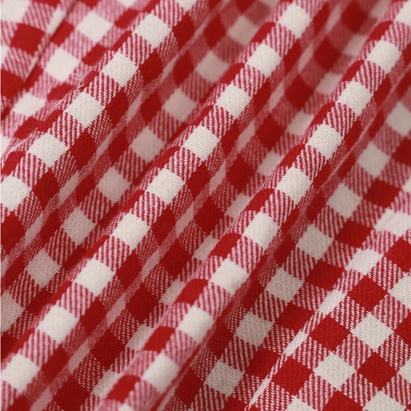 Rihoas Red Boat Neck Plaid Mini Dress - Picture 6 of 8